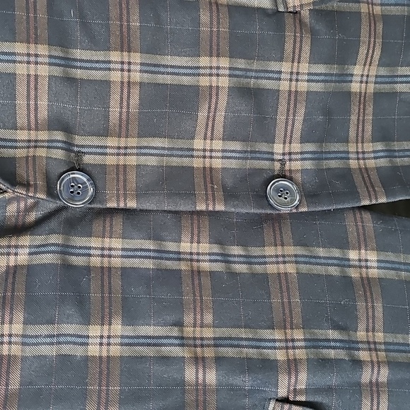 BooHoo Man Blue Plaid Blazer Jacket - Picture 5 of 10